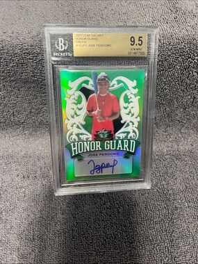 2021 Leaf Valiant Honor Guard Green Jose Perdomo GEM MINT - Beckett 9.5/auto 10
